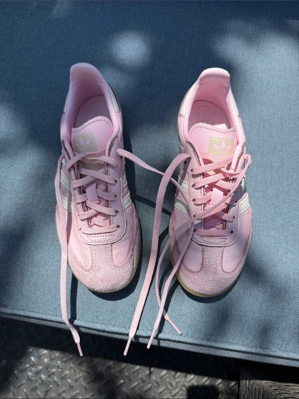 adidas big kids Samba Pink and White Low-Profile Sneakers